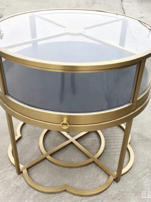 Stainless steel high-end luxury arc display cabinet