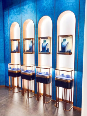 Wall-mounted stainless steel display cabinet