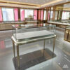 High-end luxury stainless steel curved display cabinet