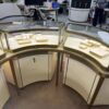 Stainless steel high-end luxury arc display cabinet