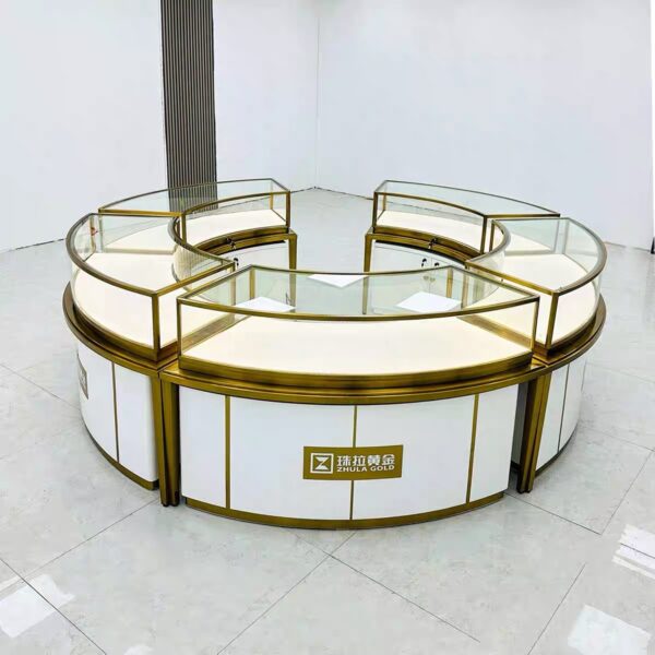 Stainless steel high-end luxury arc display cabinet
